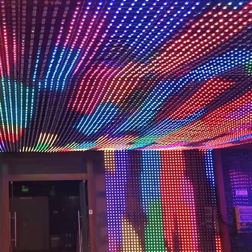 Pantalla LED de cortina a todo color