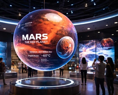 Pantallas LED esféricas para museos de ciencias y exposiciones inmersivas